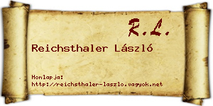 Reichsthaler László névjegykártya